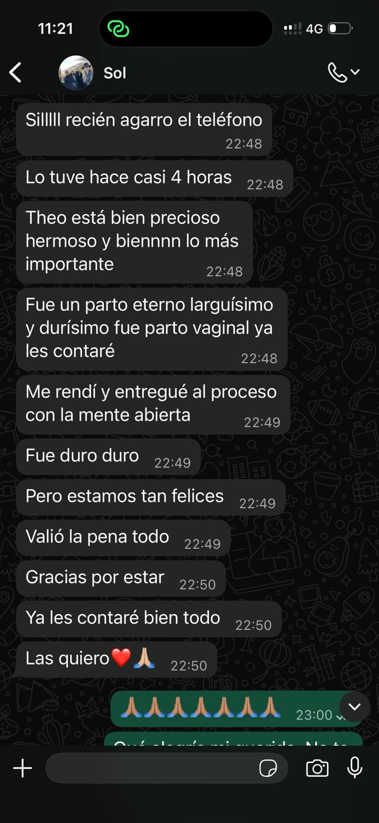 Testimonio de Sol contando su parto vaginal